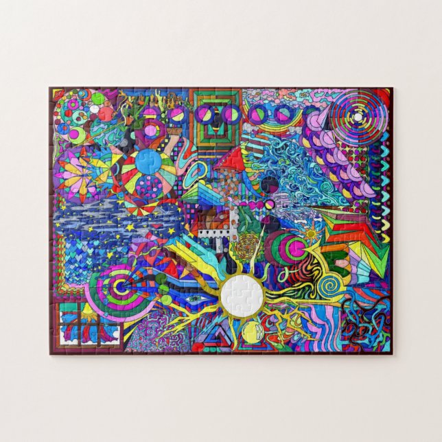 Puzzle Myndlspyll psicodélico vierte diseño gráfico (Horizontal)
