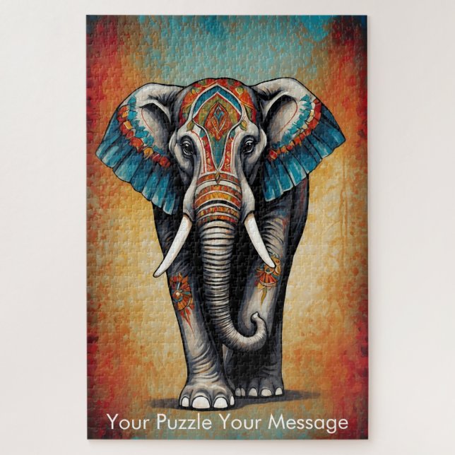 Puzzle Mystic Boho Elephant Mandala (Vertical)