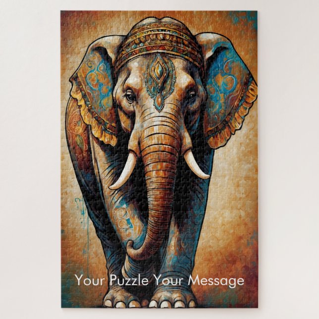 Puzzle Mystic Boho Elephant Mandala (Vertical)