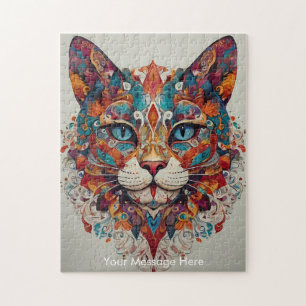 Puzzle Mystic Boho Feline Cat Mandala