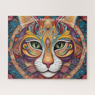 Puzzle Mystic Boho Feline Cat Mandala