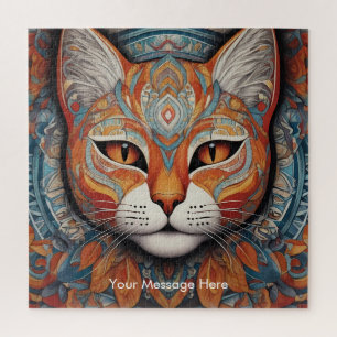 Puzzle Mystic Boho Feline Cat Mandala
