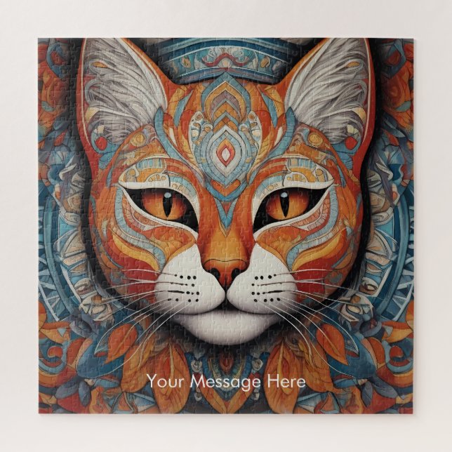 Puzzle Mystic Boho Feline Cat Mandala (Vertical)