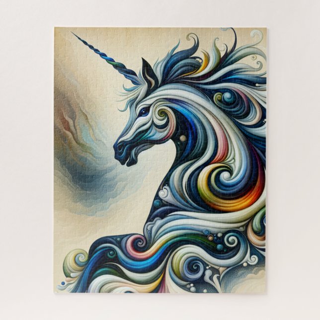 Puzzle Mystic Unicorn Swirl (Vertical)
