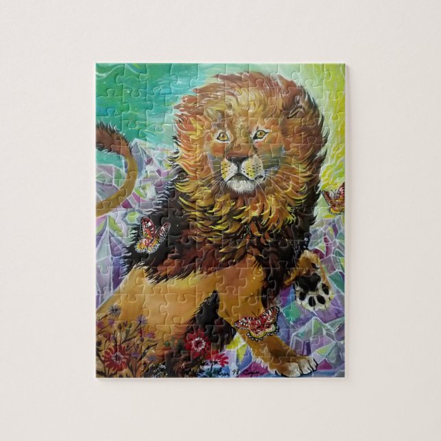 Puzzle Mystical Crystal Lion Pintando "Nuevos mundos" Jig (Vertical)