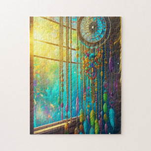 Puzzle Mystical Dreamcatcher en Window Purple Green