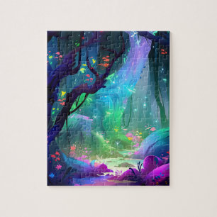 Puzzle Mystical Forest Celestial Blue Night Sky