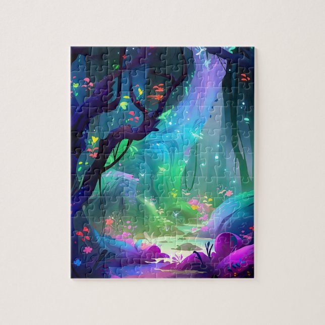 Puzzle Mystical Forest Celestial Blue Night Sky (Vertical)