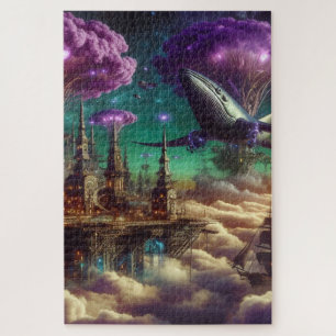 Puzzle Mystical Purple Futurista Fantasy City