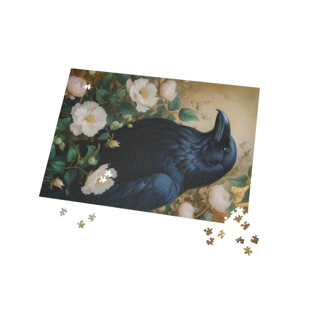 Puzzle Mystical Raven & Bloom - Arte Gótico Encantado (Mystical Raven & Bloom – Enchanted Gothic Art Jigsaw Puzzle)