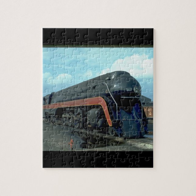 Puzzle N&W 4-8-4 #611. (tren; cielo; nubes; pista;) (Vertical)