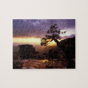 Puzzle NA, EE. UU., Arizona, Tucson, Atardecer y solitari