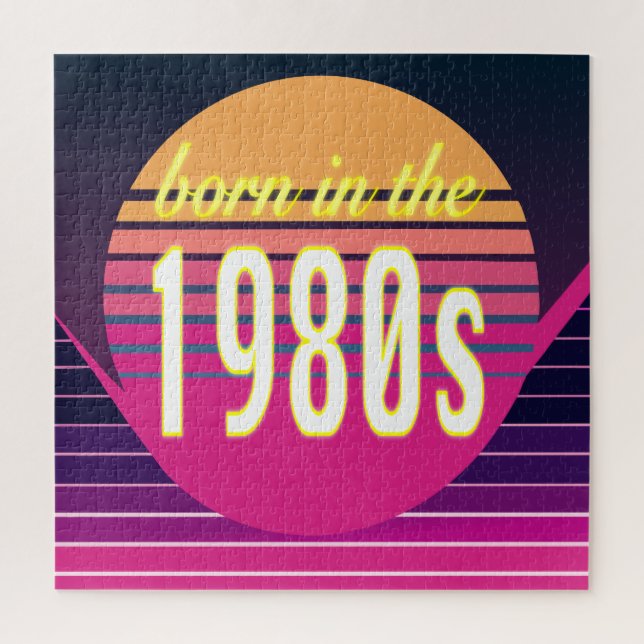 Puzzle Nacido en los años 80, Millennials, Gen X, Año de  (Vertical)