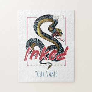 Puzzle Nacido Para Ser Enganchado Tattoo Diseño Serpiente