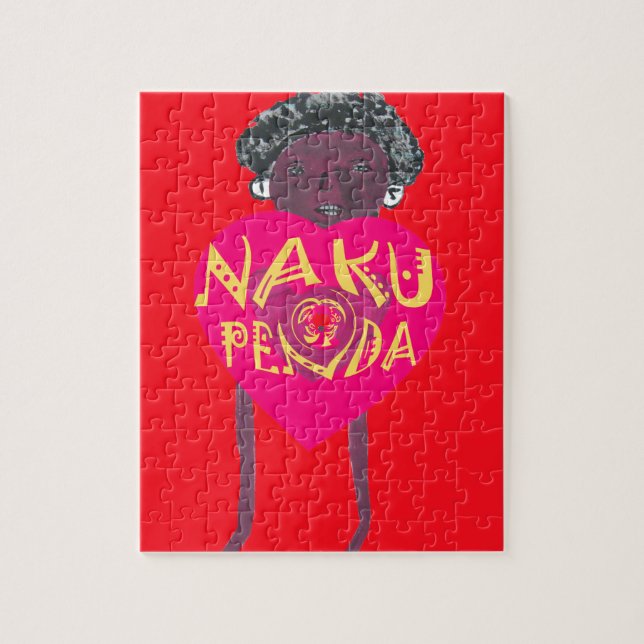 Puzzle Nakupenda Love Art - Swahili Heart Design (Vertical)