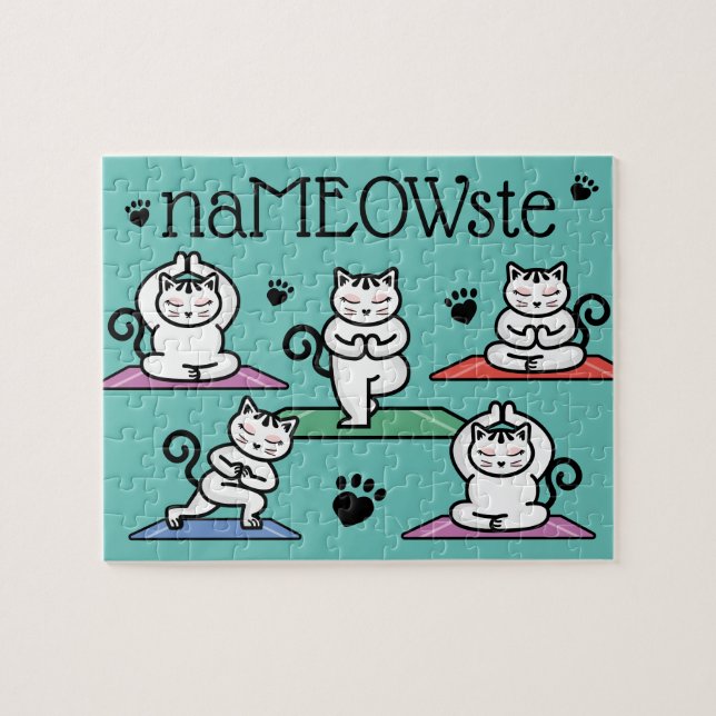 Puzzle NaMEOWste Gatos Cutos en Poses Meditativos de Yoga (Horizontal)