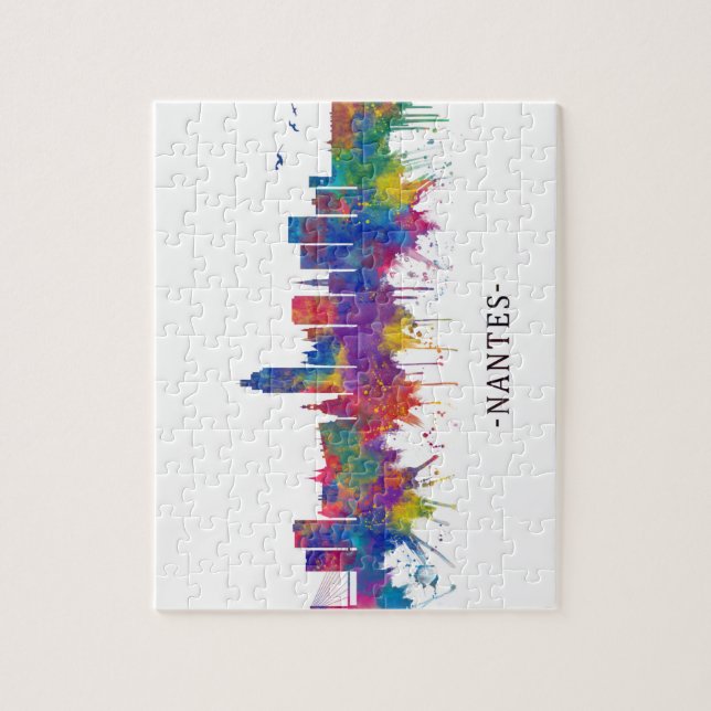 Puzzle Nantes France Skyline (Vertical)