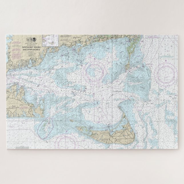 Puzzle Nantucket Sound and Approaches Nautical Chart 1323 (Horizontal)