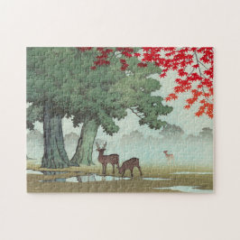 Puzzle Nara Park Hasui Kawase shin hanga paisaje ciervo d