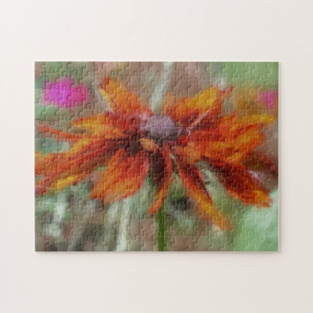 Puzzle Naranja Black Eyed Susan Flower Art (Horizontal)