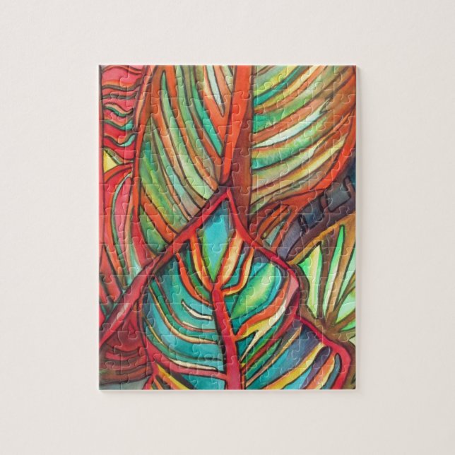 Puzzle Naranja Canna deja acuarela arte original (Vertical)