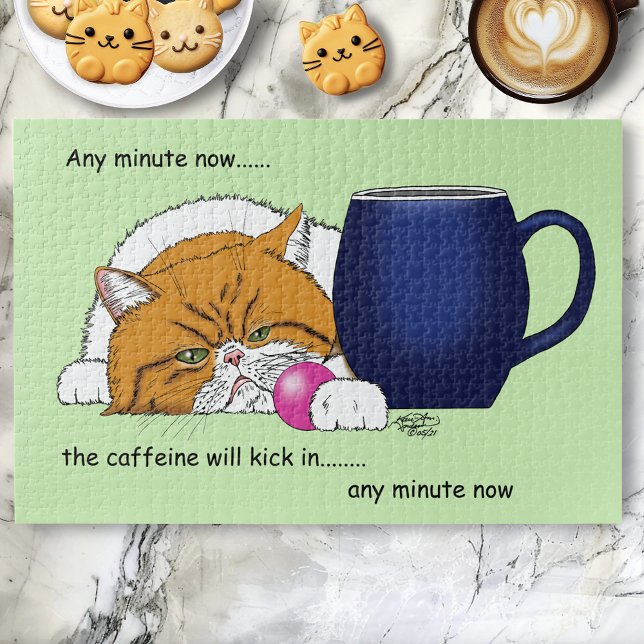Puzzle Naranja Cat Coffee Mug Blue (Subido por el creador)