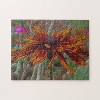 Puzzle Naranja Daisy Lápiz Flor Arte