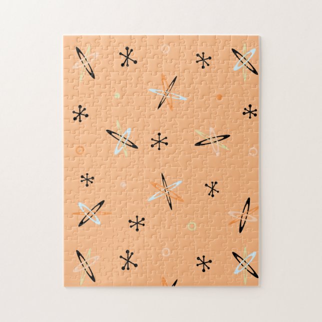 Puzzle Naranja de estallidos de la era atómica (Vertical)