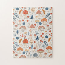 Naranja divertido Autumn Mushroom Fairy Garden Puz
