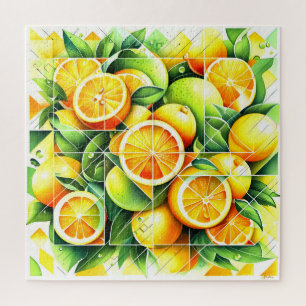 Puzzle Naranja Limón Botánico Cítrico Geométrico