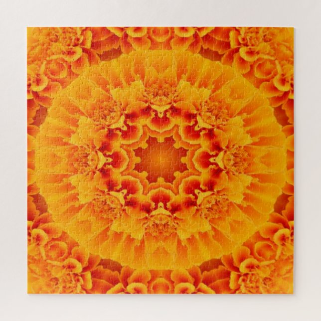 Puzzle Naranja Marigold Mandala (Vertical)