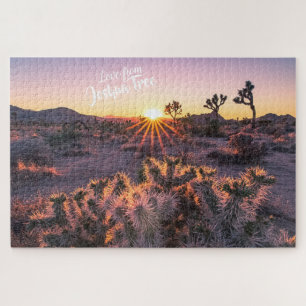Puzzle Naranja púrpura Cholla Cactus Joshua Tree Sunset a