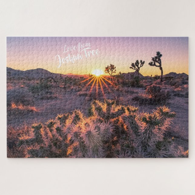 Puzzle Naranja púrpura Cholla Cactus Joshua Tree Sunset a (Horizontal)