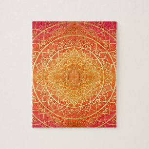 Puzzle Naranja Red Gold Mandala