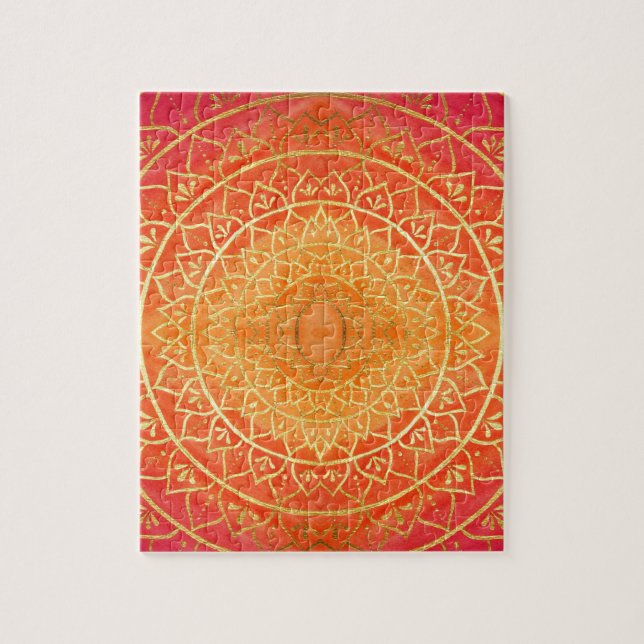 Puzzle Naranja Red Gold Mandala (Vertical)