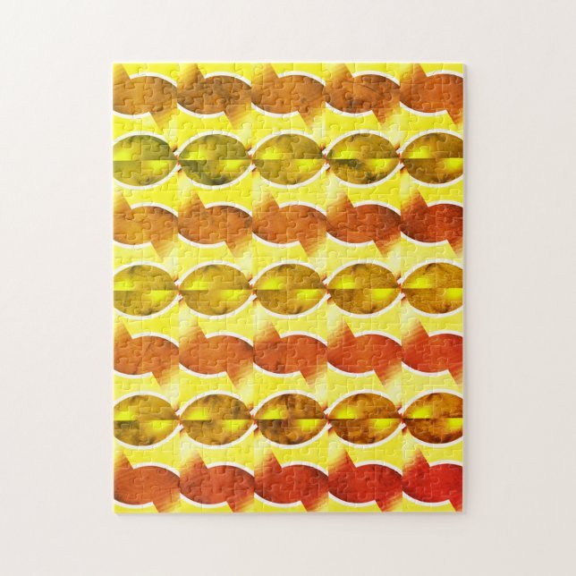 Puzzle naranja retro de papel tapiz 1970 (Vertical)