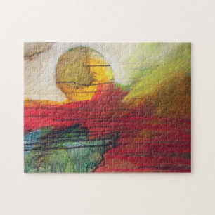 Puzzle Naranja Sun - Pintura abstracta