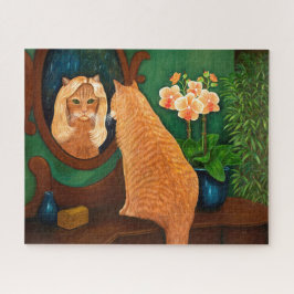 Puzzle Naranja Tabby Cat and Mirror