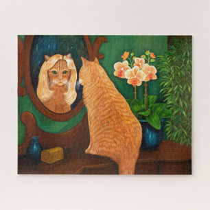 Puzzle Naranja Tabby Cat and Mirror