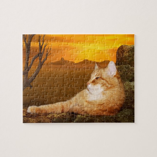 Puzzle Naranja tabby kitty cat (Horizontal)