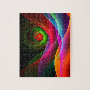 Puzzle Naranja Verde Rojo Patrón de arte abstracto modern