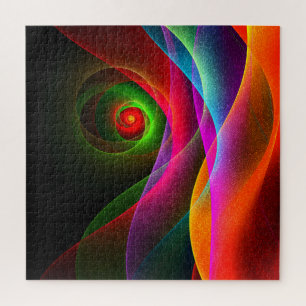 Puzzle Naranja Verde Rojo Patrón de arte abstracto modern