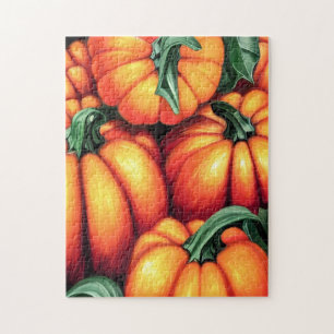 Puzzle Naranja vibrante cosecha de calabaza otoñal