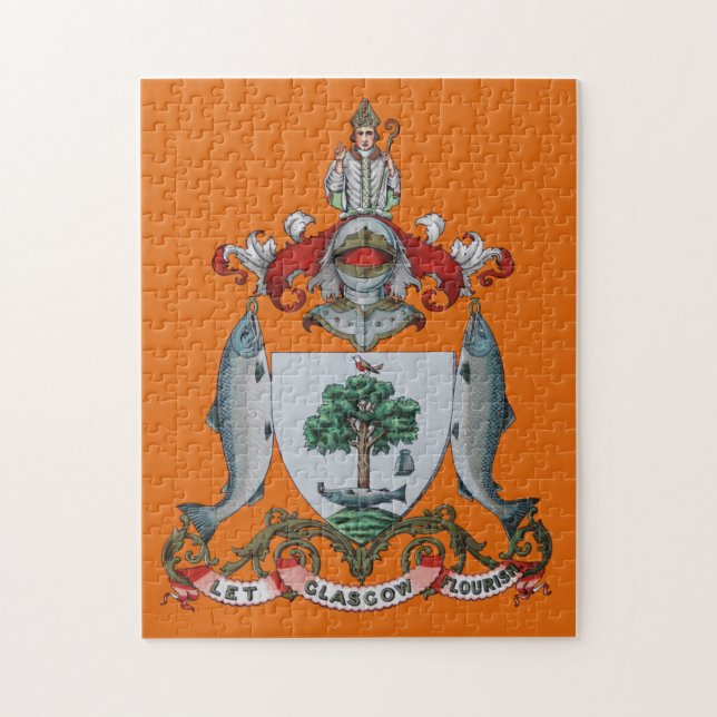 Puzzle Naranja Vintage Glasgow Escudo de armas (Vertical)