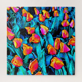 Puzzle Naranja y Oro Artsy Tulips