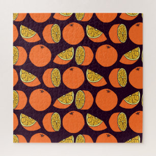 Puzzle Naranjas sin inconvenientes, textura vintage.