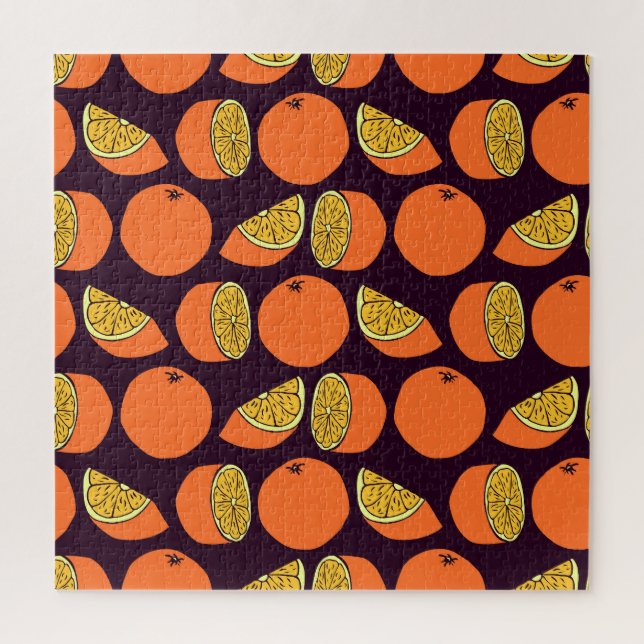 Puzzle Naranjas sin inconvenientes, textura vintage. (Vertical)