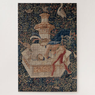 Puzzle Narciso en el Pozo, Tapiz Medieval