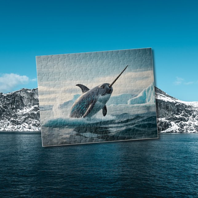 Puzzle Narwhal salta del agua ártica (Subido por el creador)