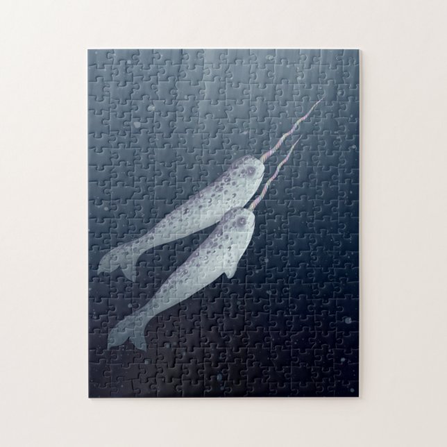 Puzzle Narwhals lindo que nada junto bajo el agua (Vertical)